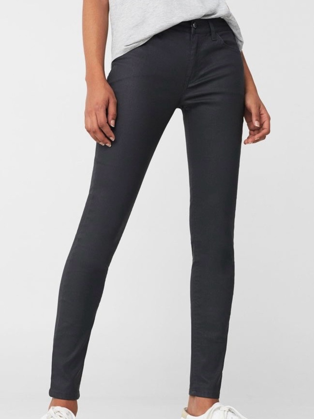 Mango Coated Waxed Black Skinny Jeans Size 6/28 & 28” Inseam